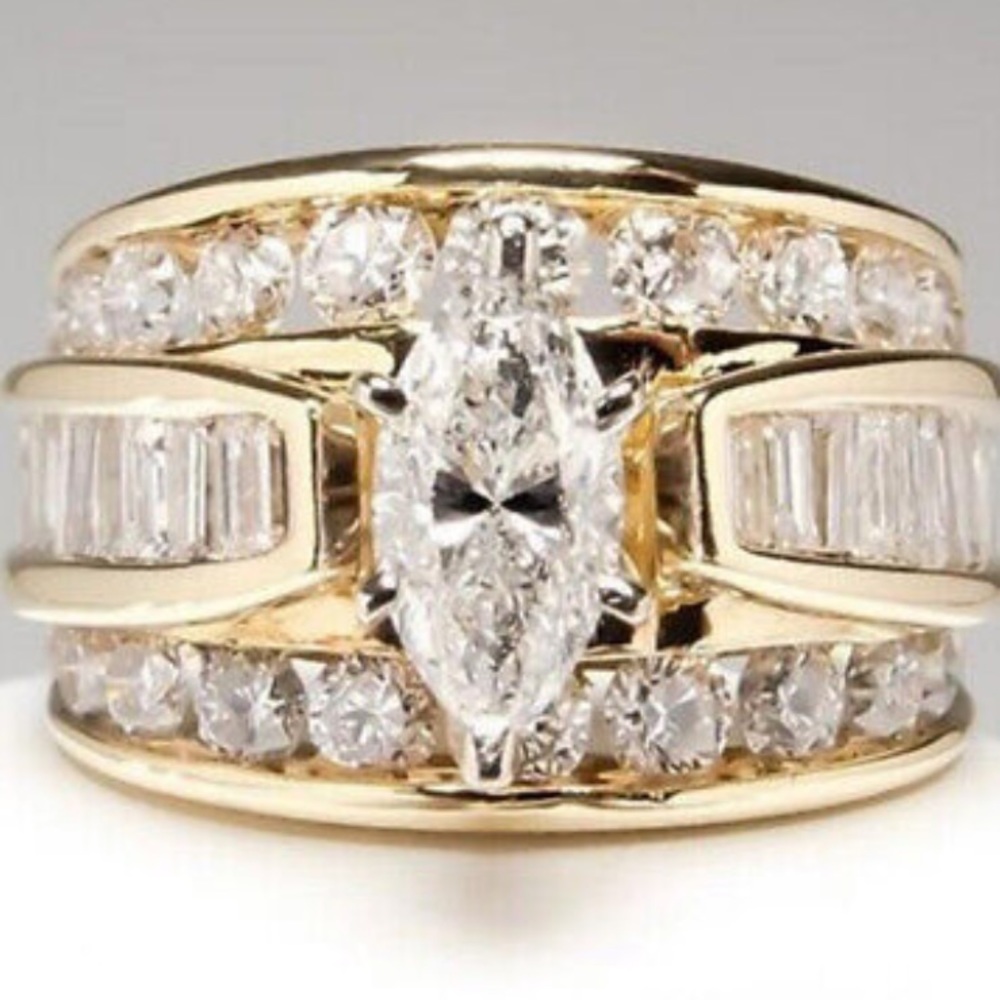 NWT Engagement 18K Gold plated Ring - Picture 2 of 3
